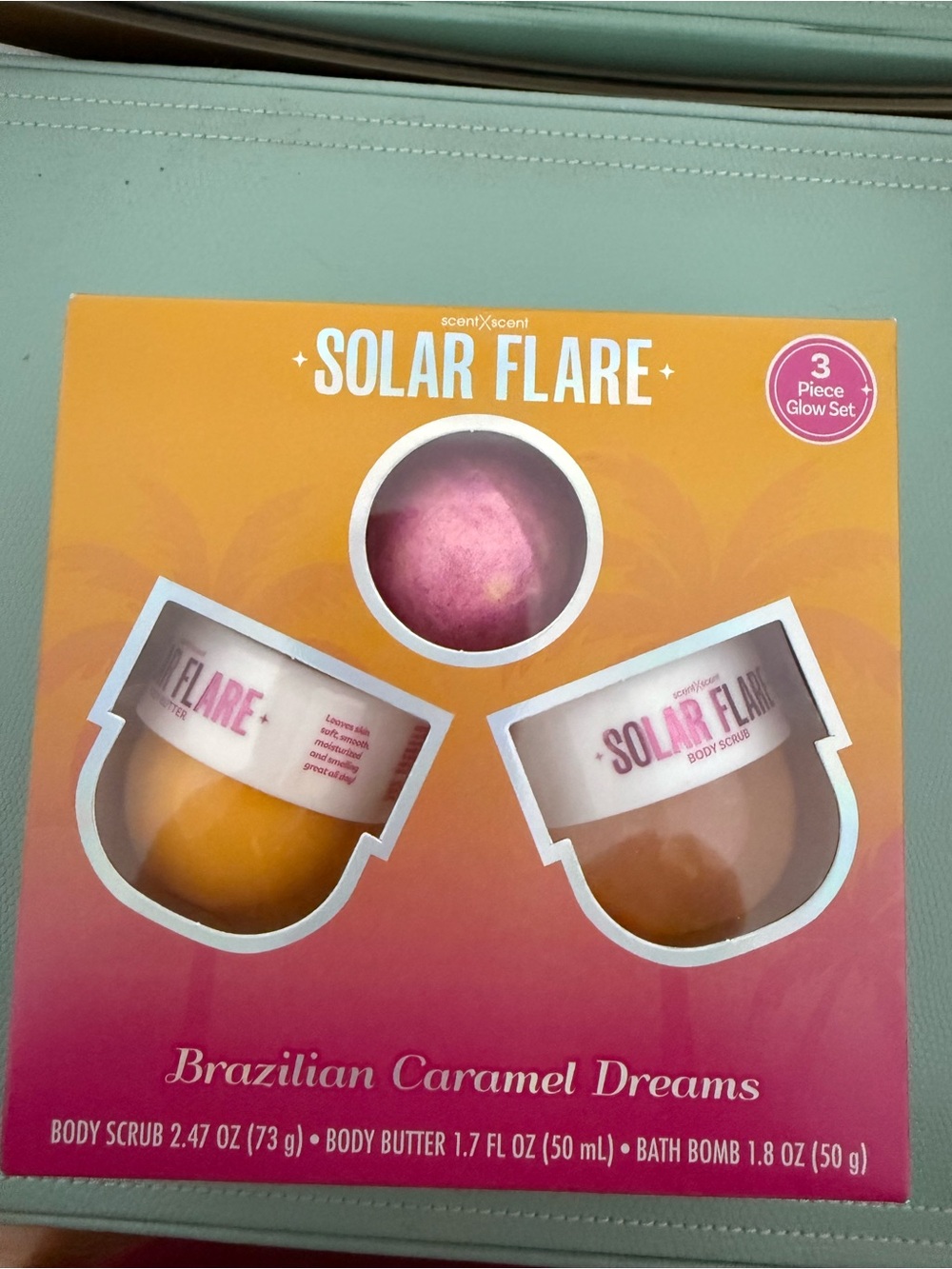 Solar Flare Brazilian Caramel Dreams 3-Piece Set -Body Scrub, Butter & Bath Bomb